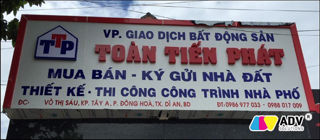 Bảng hiệu nhà đất bằng Alu