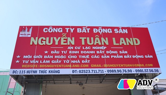 Biển hiệu ký gửi nhà đất kích thước lớn