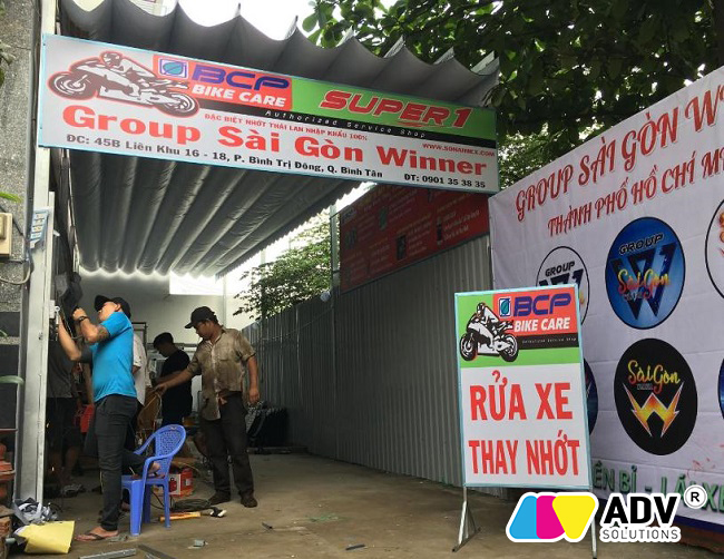 Bảng hiệu quảng cáo rửa xe thay nhớt