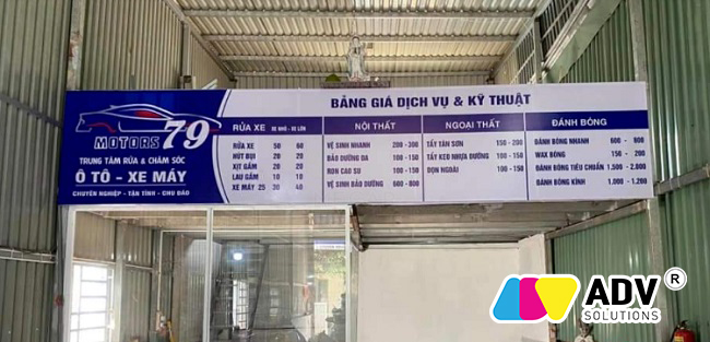 Mẫu bảng hiệu rửa xe mica