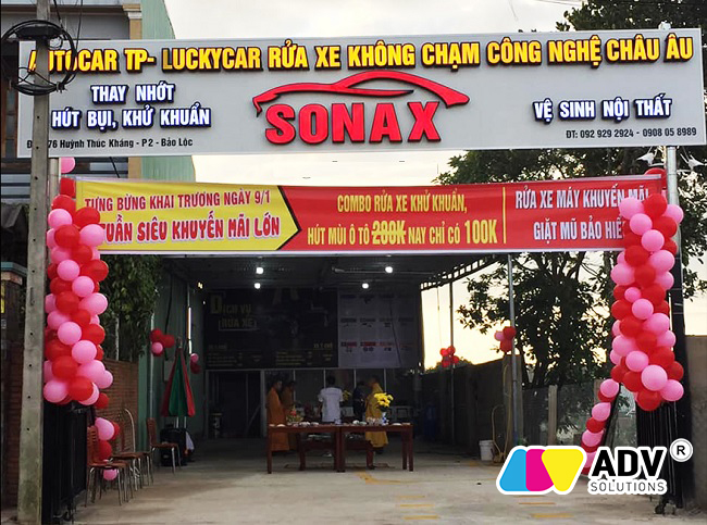 Mẫu biển hiệu rửa xe ô tô đèn led nổi bật