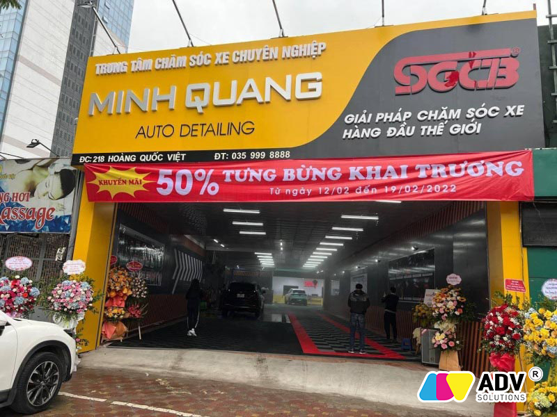 Biển quảng cáo rửa xe ô tô sang trọng