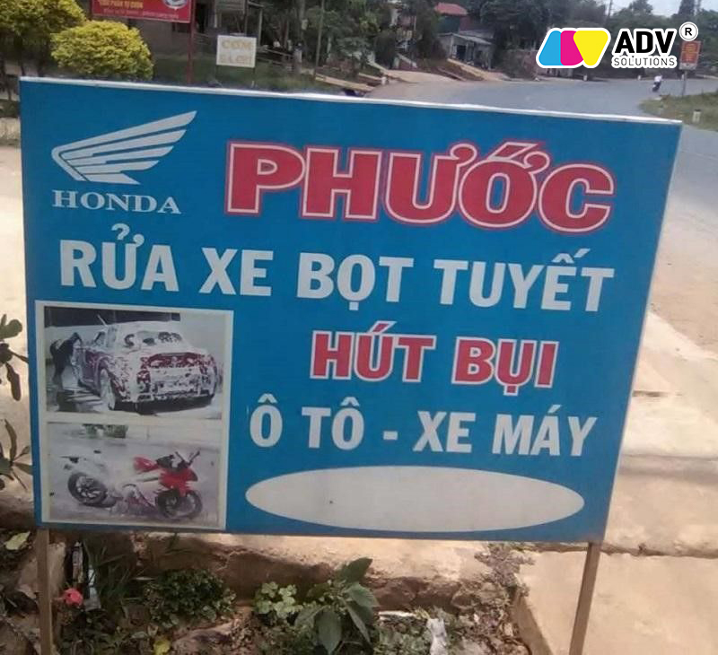 Mẫu bảng hiệu rửa xe bọt tuyết bạt hiflex giá rẻ